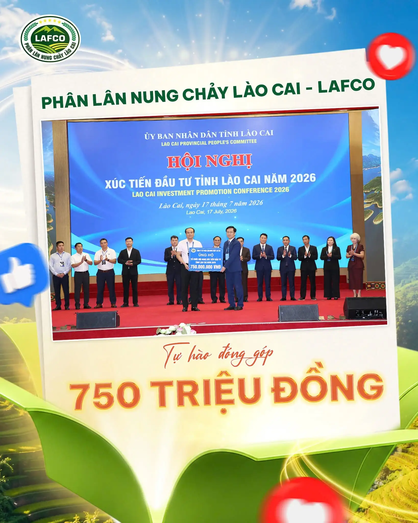 Phân lân nung chảy Lào Cai - ĐỒNG HÀNH CÙNG HỘI NGHỊ XÚC TIẾN ĐẦU TƯ TỈNH LÀO CAI NĂM 2026