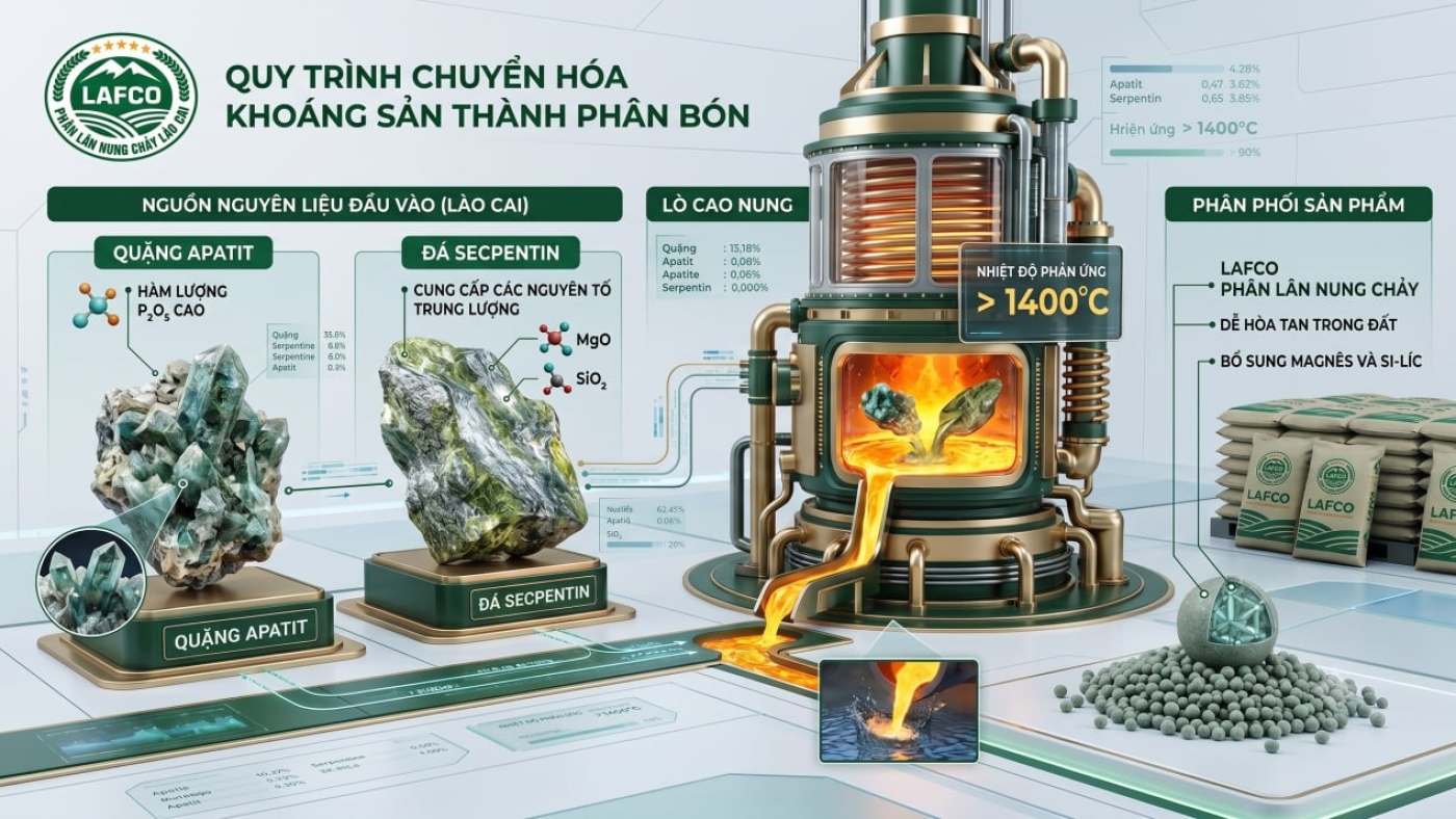 Quy trình chuyển hoá khoáng sản thành phân bón tại LAFCO Lào Cai