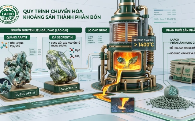 Quy trình chuyển hoá khoáng sản thành phân bón tại LAFCO Lào Cai
